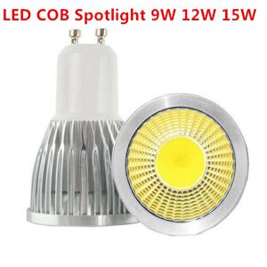 슈퍼 밝은 GU10 전구 조광 가능 LED 천장등 따뜻한/흰색 85-265V 9W 12W 15W GU10 COB LED 램프 GU10 LED 스포트라이트