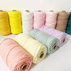 2mm 100M Macrame 코드 로프 목화 꼬기 스레드 문자열 공예 DIY 바느질 수제 벽걸이 보헤미아 웨딩 파티 홈 장식