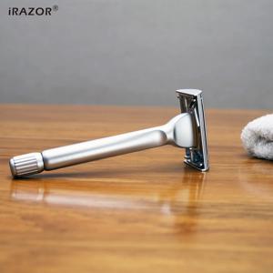 IRAZOR 새로운 무거운 나비 디자인 더블 에지 안전 면도기 10pcs 원래 블레이드 리필 남성용 재사용 가능한 손질 선물 세트
