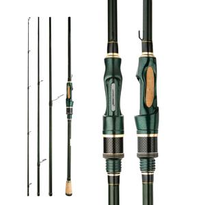 CEMREO 스피닝 캐스팅 탄소 낚싯대 4-5 섹션 1.8m/2.1m/2.4m 휴대용 여행 막대 스피닝 낚싯대 낚시 태클