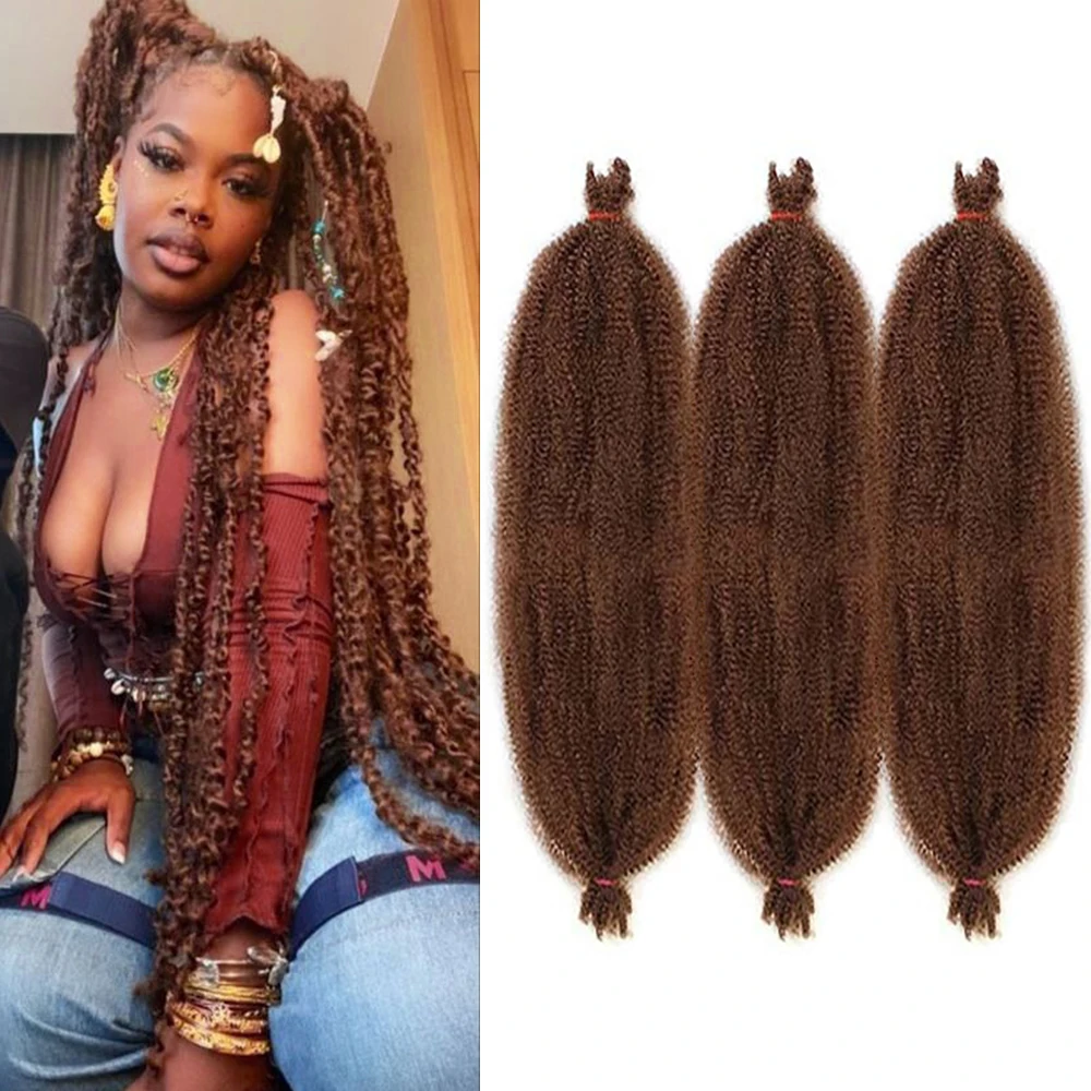 Kinky Marley Braiding Hair Afro Curl 트위스트 크로 셰 뜨개질 합성 새로운 색상 벌크 확장 Faux Locs Fiber Glueless Braid Hair
