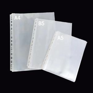 25PCS 문서에 대 한 명확한 플라스틱 A5B5A4A3 폴더 가방 투명 시트 느슨한 잎 작성 프로텍터 노트북 바인더 주최자