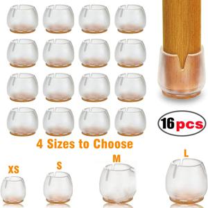 16pcs 라운드 실리콘 의자 다리 모자 피트 패드 바닥 보호대 미끄럼 방지 의자 고무 피트 모자 바닥에 대 한 가구 테이블 커버