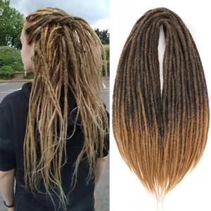 Dreadlock 가발 더블 10 가닥 Wonmen Dreadlock 확장을위한 24 인치 가발 매일 사용을위한 헤어 피스 합성 다크 브라운 가발