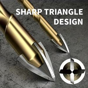 7PCS 3-12mm 크로스 육각형 타일 드릴 비트 유리 금속 세라믹 초경 합금 크로스 타일 드릴 비트 세트 드릴링 도구