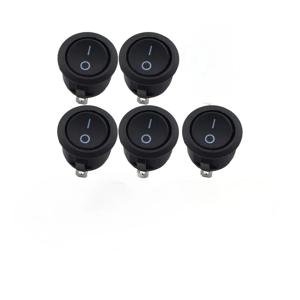 DaierTek 5PCS ON Off 라운드 로커 스위치 SPST 20mm 미니 12 볼트 DC 미니 서클 토글 스위치 12V 자동차 자동차 RV 2 핀