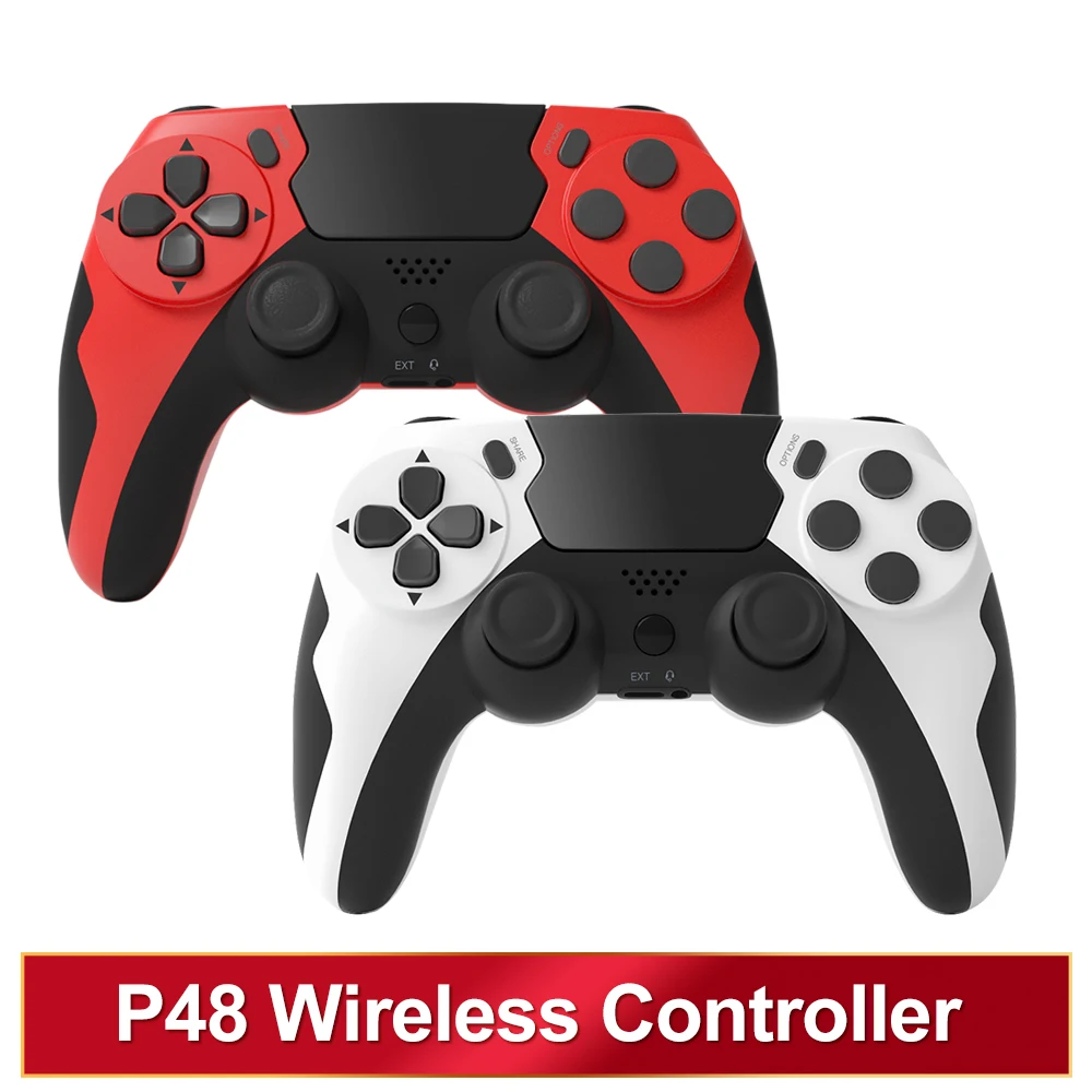 PS4 PS3 콘솔 용 무선 컨트롤러 BT 게임 패드 터치 패드가있는 PC 조이스틱 6 축 자이로 이중 진동 대기 시간 무료 게임 패드