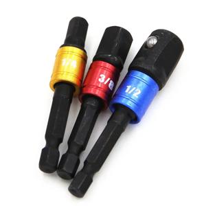 3PC 검정색 육각 나사 공기 스크루 드라이버 변환 연결로드 1/2 스퀘어 헤드 3/8 소켓 1/4 전동 공구 액세서리
