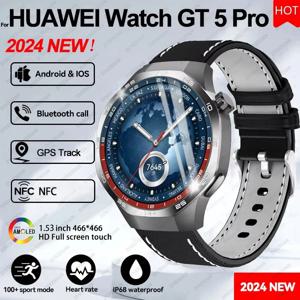 화웨이 워치 GT 5 프로 스포츠 스마트 워치 남성용 GPS 트랙 나침반 고도계, 방수 HD 블루투스 통화 NFC 스마트 워치, 신제품