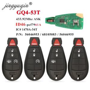 Jingyuqin GQ4-53T Fobik 원격 자동차 키 433MHz ID46-PCF7961A 칩 Dodge RAM 1500 2500 3500 4500 2013-2018 56046953 68159655