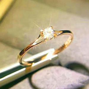 Huitan 미니멀리스트 여성 결혼 반지 4MM 큐빅 지르코니아 간단한 우아한 여성 손가락 액세서리 약혼 밴드 쥬얼리