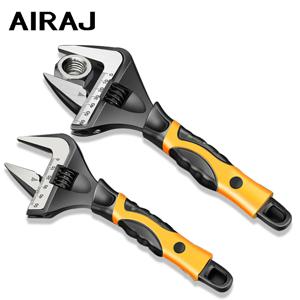 AIRAJ 조정 가능한 렌치 스테인레스 스틸 유니버설 스패너 욕실 렌치 가정용 대형 오픈 고품질 배관 수리 도구