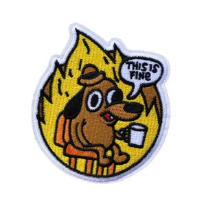 남성용 Fine Dog Meme 패치, 흰색 가장자리, 재킷, 청바지, 가방 등을 위한 다리미/패치 패치
