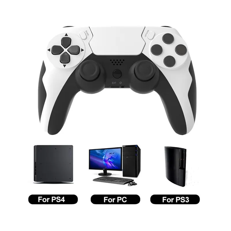GAMINJA P48 무선 게임패드, 6 축 자이로스코프 게임 컨트롤러, PS4 PS3 콘솔 윈 7 8 10 듀얼 진동 PC 조이스틱