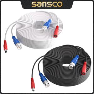 SANSCO 100ft 30M 보안 카메라 비디오 전원 케이블 코드 CCTV 시스템 감시 케이블의 CCTV 카메라 및 DVR용 BNC RCA 와이어