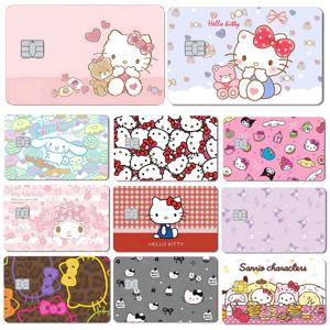 30 + New Saniro 헬로 키티 Cinnamoroll 멜로디 Kuromi Pompompurin 만화 PVC 필름 스킨 스티커 직불 카드 신용 은행 카드