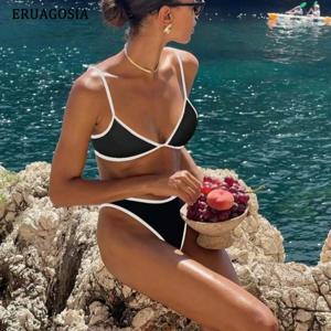 섹시한 비키니 2025 수영복 여성 수영복 비치웨어 여성 수영복 패치 워크 기본 비키니 세트 2 피스 푸시 업 수영복