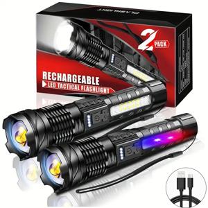 강력한 XHP50 LED 손전등 방수 18650 토치 사이드 라이트 7 모드 캠핑 낚시 랜턴 USB 충전식 줌 램프
