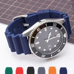 롤렉스 SUBMARINER 용 20mm 22mm 실리콘 시계 밴드 세이코 SKX007 SRP777J1 시민 용 스포츠 스트랩 용 방수 다이빙 팔찌
