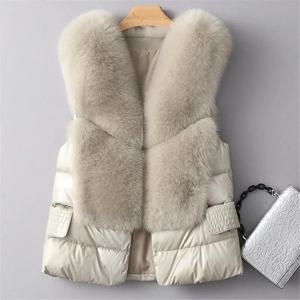 조끼 코트 새로운 가을 짧은 다운 재킷 여성 모조 여우 모피 조끼 여성 겨울 착용 조끼 OutCoat 양복 조끼 민소매 코트