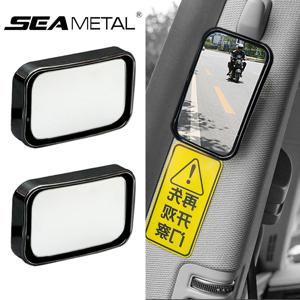 SEAMETAL 2Pcs 뒷좌석 승객 HD 유리 용 백미러 광각 볼록 거울 조정 가능한 자동차 블라인드 스팟 후면보기 미러