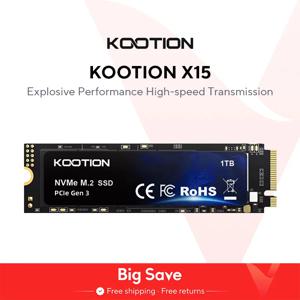 KOOTION X15 M.2 SSD 256GB 512GB 1TB SSD 솔리드 스테이트 드라이브 M2 SSD 노트북 데스크탑용 M.2 NVMe 개Ie 내장 하드 디스크 MSI Dell HP