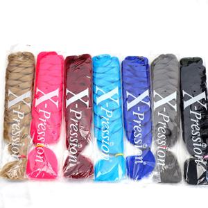 패션 브레이드 헤어 트위스트 82 인치 165g Xpression 자이언트 브레이드 헤어 트위스트 브레이드 블랙 여성용 합성 헤어 익스텐션