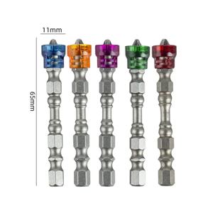 마그네틱 비트 스크루드라이버 드릴 비트, 1/4 인치 6.35mm 육각 핸들 전기 드릴 도구 부착 싱글 헤드, 5 개