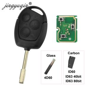Jingyuqin 3 버튼 원격 키 Fob 315Mhz 433MHz 4D60 ID63 칩 Ford Mondeo Focus Fusion Fiesta Galaxy Transit 전체 자동차 키