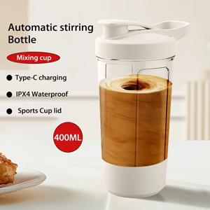 1 조각/13.53 Oz 휴대용 충전 전기 교반 컵 자동 자체 혼합 컵-전기 교반 기능이있는 스포츠 컵