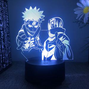 애니메이션 나루토 우즈 마키 LED 야간 조명 장난감 아카츠키 카카시 Hatake 아이 침실 야간 조명 Itachi Uchiha 3D 7/16 색상 램프 장식