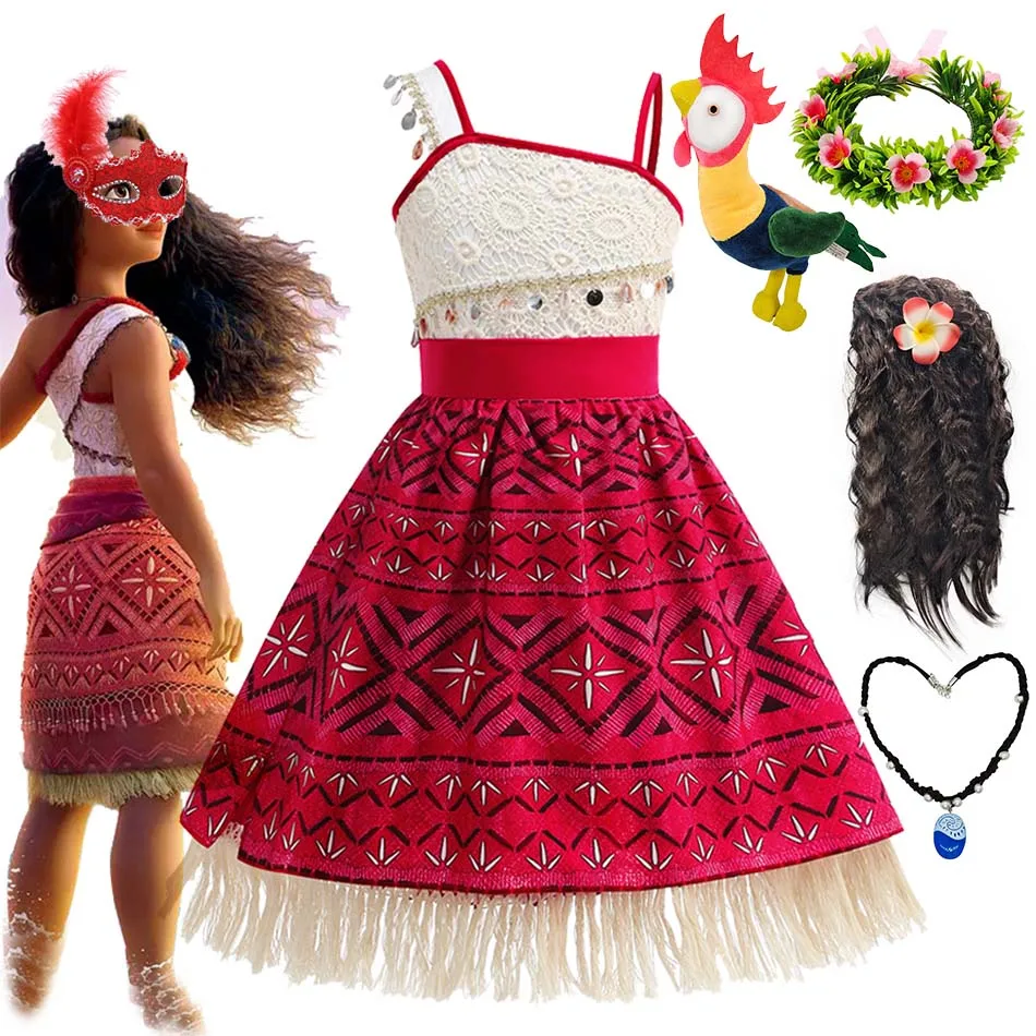 Moana 2 Vaiana 의상 소년 마우이 복장 어린이 Purim 옷 소녀 만화 역할 놀이 복장 생일 파티 세트