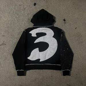 Y2k streetwear 레트로 남성 자수 맞춤형 다이아몬드 오버 사이즈 까마귀 남성 여성 하라주쿠 고딕 캐주얼 운동복