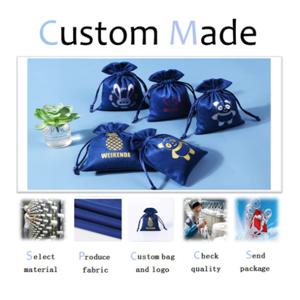 50Pcs 사용자 정의 로고 절묘한 보석 마이크로 화이버 Bowknot 가방 봉투 리본 파우치 결혼식 호의 선물 사탕 초콜릿 포장