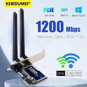 1200Mbps 무선 PCI-e 어댑터 2.4G/5GHz Bluetooth 4.0 WiFi Wlan 카드 802.11ac Win 7 10 11 용 데스크탑 Wifi PCI Express 어댑터