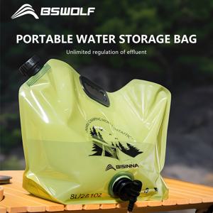 BSWOLF 야외 미니 접는 물 가방 캠핑 8L 대용량 휴대용 물 가방 두꺼운 부드러운 식품 학년 물 저장 가방