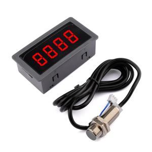 속도 측정 장비 4 디지털 DC8-24V LED 타코미터 게이지 RPM 속도계 + 모터 용 홀 근접 스위치 센서 NPN
