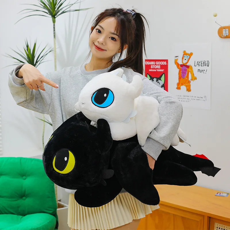 100cm 작은 비행 드래곤 Kawaii 플러시 장난감 거짓말 자세 스타일 이빨없는 인형 베개 어린이 커플 크리스마스 생일 선물