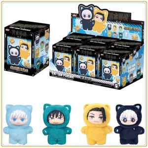 오리지널 반다이 Jujutsu Kaisen 2 고양이 귀 플러시 시리즈 블라인드 박스 미스터리 박스 애니메이션 피규어 룸 장식 컬렉션 어린이 선물