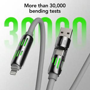 USB C 타입 고속 충전 및 데이터 동기화 MFISH 다기능 USB 충전 케이블, 아이폰 16/15, 아이패드용, 라이트닝 맥스 240W, 4 인 1