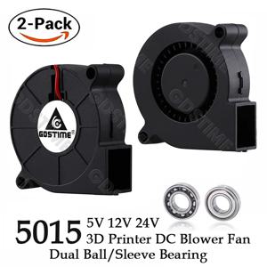 2PCS Gdstime 5015 50mm DC 24V 12V 5V 2Pin 볼/슬리브 베어링 브러시리스 냉각 터빈 송풍기 팬 50mm x 15mm 송풍기 냉각기 팬