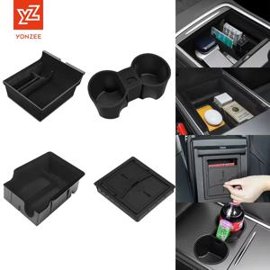 YZ For Tesla Model 3 모델 Y 2021-2023 센터 콘솔 주최자 자동차 Tesla 자동차 팔걸이 숨겨진 보관함 인테리어 액세서리