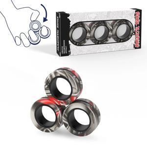 3Pcs Fidget Spinner 자기 반지 장난감 손가락 자석 반지 ADHD 스트레스 릴리프 성인 어린이를위한 마법의 장난감 불안