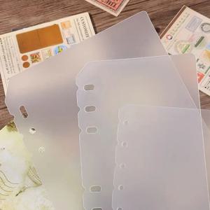 A4 B5 A5 A6 A7 2Pcs 루스 리프 디바이더 및 배플 PP 투명 매트 루스 리프 범용 노트북 디바이더 액세서리