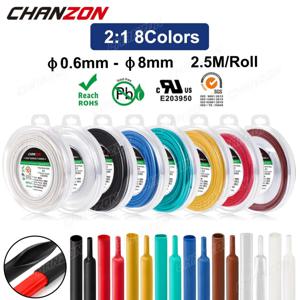 8 멀티 컬러 0.6 - 8mm 2:1 2.5M/롤 열 수축 튜브 수축 호스 테이프 와이어 보호기 가열 튜브 EVA 1mm 3mm 2mm 튜브