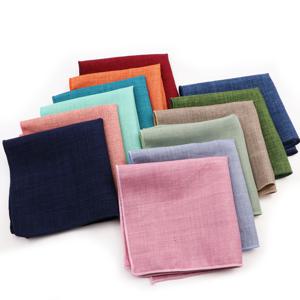 솔리드 컬러 100% 코튼 행키 빈티지 핑크 세이지 그린 블루 Hankies 남성 정장 포켓 스퀘어 손수건 타월 캐주얼 선물
