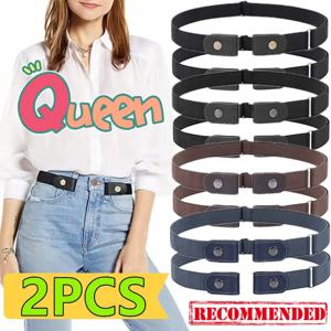 2/1PC 버클 프리 벨트 조정 가능한 스트레치 탄성 허리 밴드 보이지 않는 벨트 여성 남성 진 바지 드레스 버클 없음 착용하기 쉬운