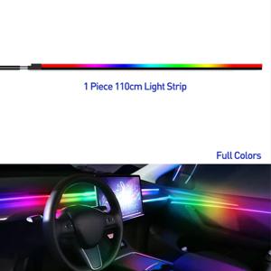 자동차 앰비언트 라이트 64 컬러 아크릴 스트립, 풀 컬러 RGB 자동차 인테리어 블루투스 앱 제어, 18 in 1, 110cm, 90cm, 75cm, 35cm, 20cm