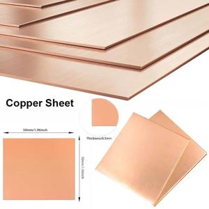 1pcs 순수 구리 시트 Thick0.25mm-8mm 금속 구리 플레이트 100x100mm 150x150mm Cu 금속 시트 호일 플레이트 구리 시트