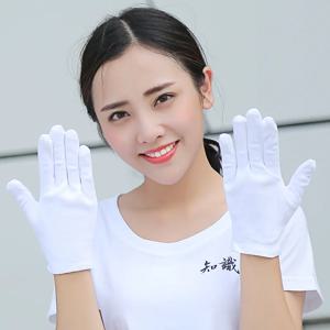 남녀공용 전체 손가락 장갑, 흰색 면 장갑, 웨이터, 드라이버, 주얼리, 작업자 장갑, 땀 흡수 장갑, 손 보호대, 1 쌍